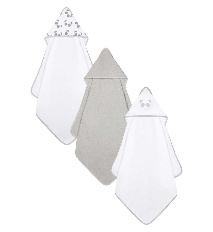 Mothercare Grey Cuddle N Dry Hooded Towels 3 Pack The Baby Show