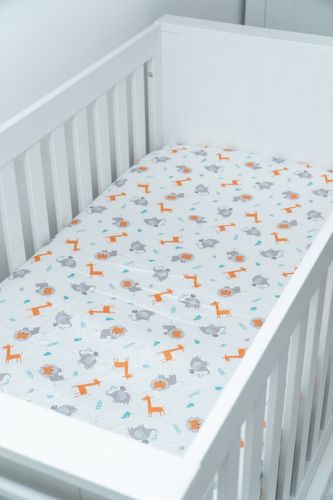 Satin Cot/Cotbed Sheet - Jungle Jam