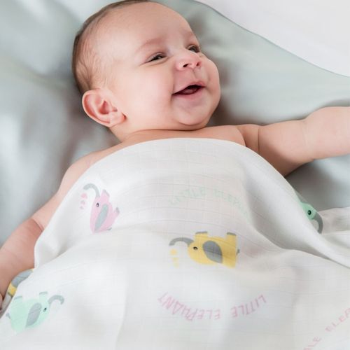 Little Elephant Bamboo Muslin Swaddle