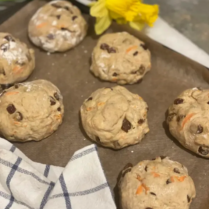 Carrot Cake Hot Cross Buns 