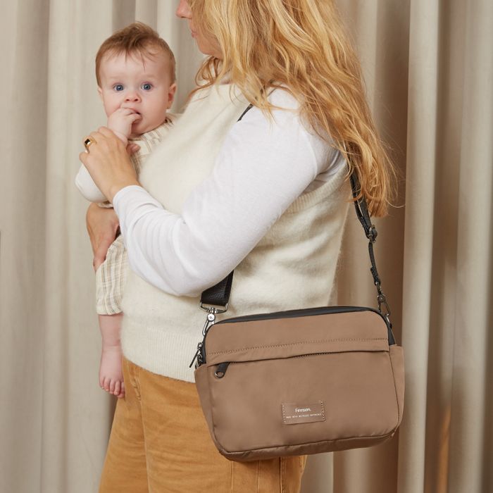 FRIDA Eco Stroller Organiser with Stroller Clips - Mocha