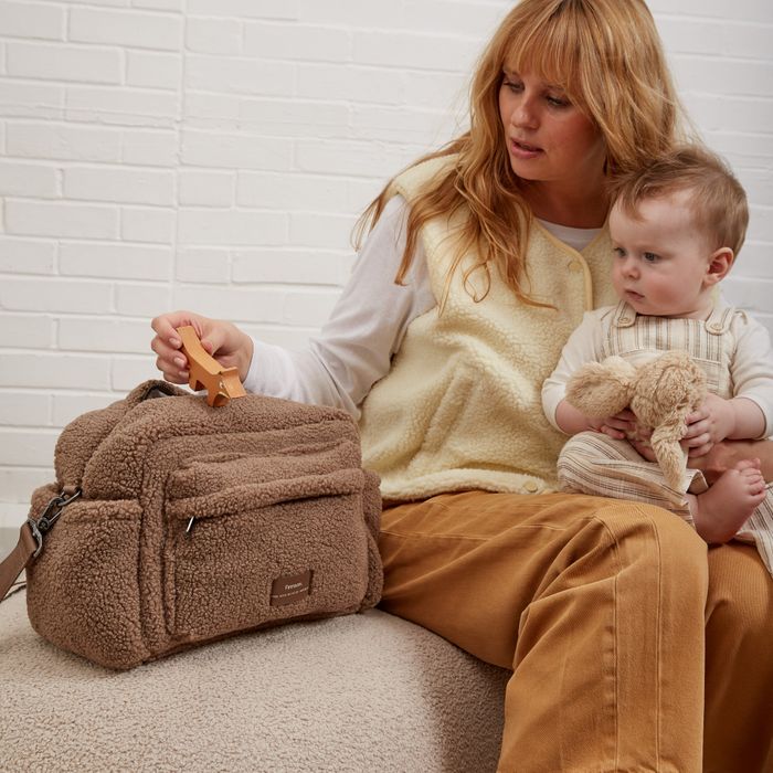 FREYA Eco Oversized Stroller Organiser with Stroller Clips - Mocha Borg
