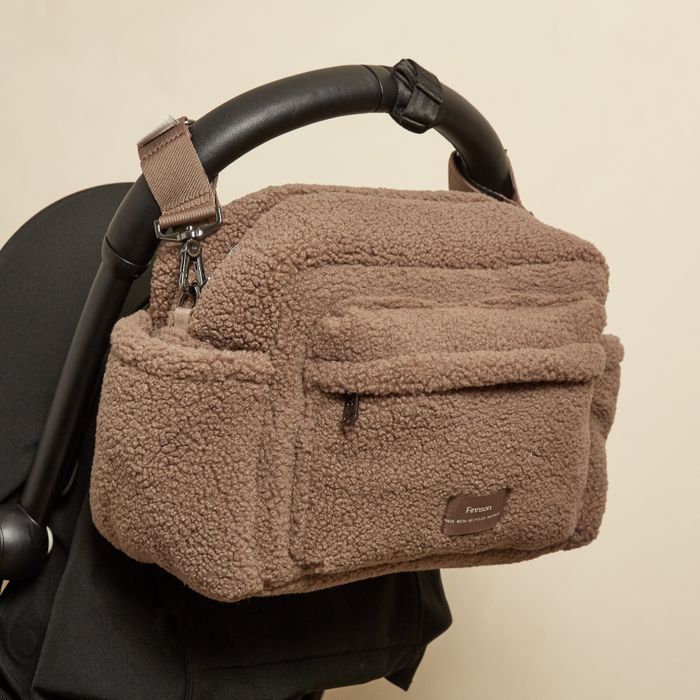 FREYA Eco Oversized Stroller Organiser with Stroller Clips - Mocha Borg