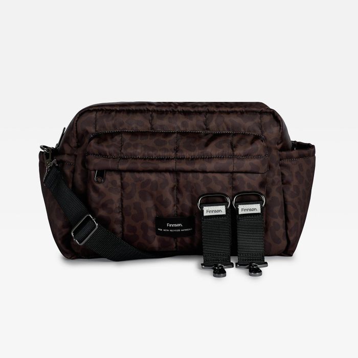 FREYA Eco Oversized Stroller Organiser with Stroller Clips - Chocolate Leopard