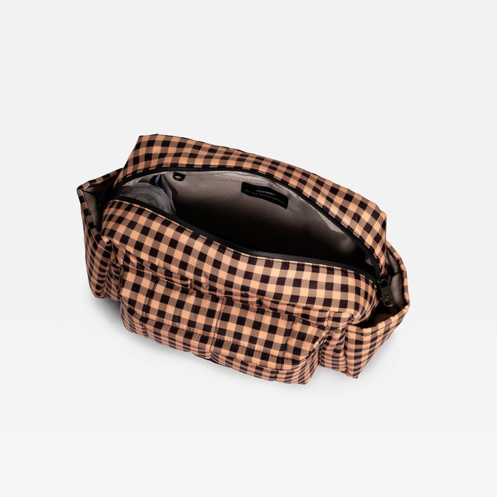 FREYA Eco Oversized Stroller Organiser with Stroller Clips - Gingham Check