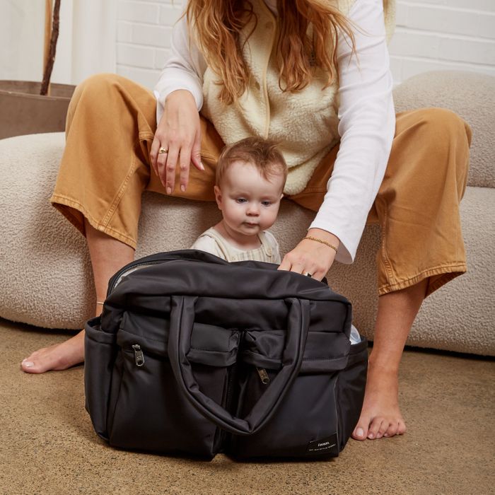 IRIS Eco Double Pocket Changing Bag with Changing Mat - Black