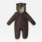 ANDERS Eco Snowsuit - Chocolate Leopard (Footless)