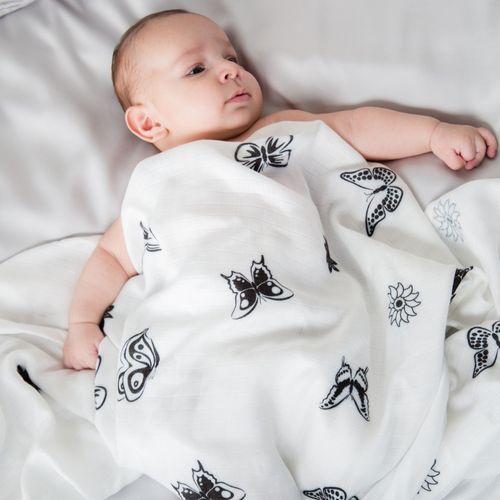 Butterfly Effect Bamboo Muslin Swaddle