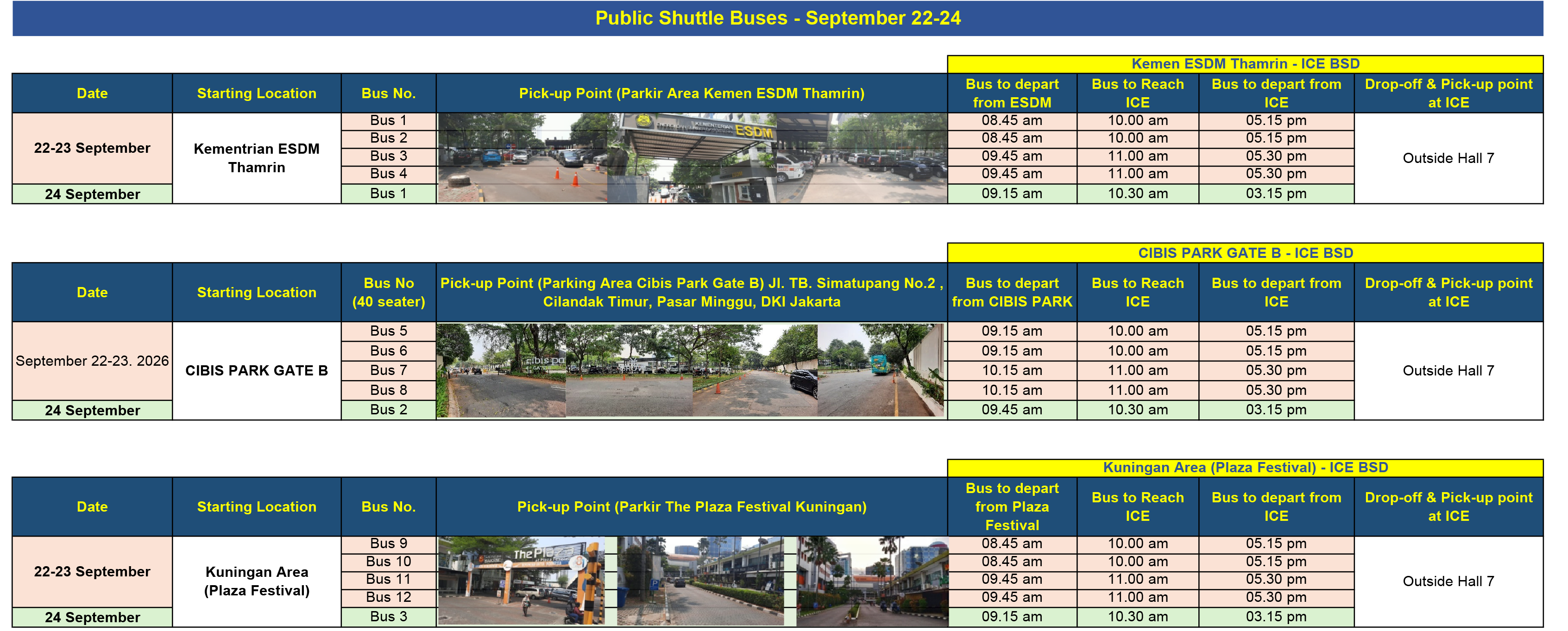 Public shuttle bus schedule