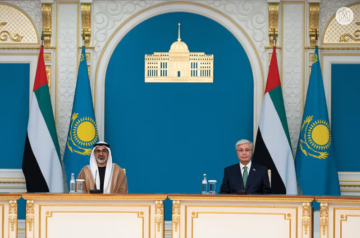 His Excellency Dr Sultan Ahmed Al Jaber, UAE Minister of Industry and Advanced Technology and Chairman of Masdar, and Nurlan Zhakupov, Chief Executive Officer of Samruk-Kazyna