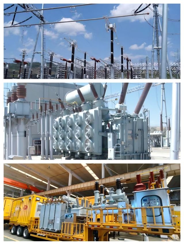 Transformers, gas-insulated switchgear (GIS), circuit breaker transformers, isolating switches, switchgear cabinets, vacuum circuit breakers, mobile substations, capacitors, reactors, SVG, box-type substations, cables, pole-mounted distribution circuit breakers, fuses, cable branch boxes.