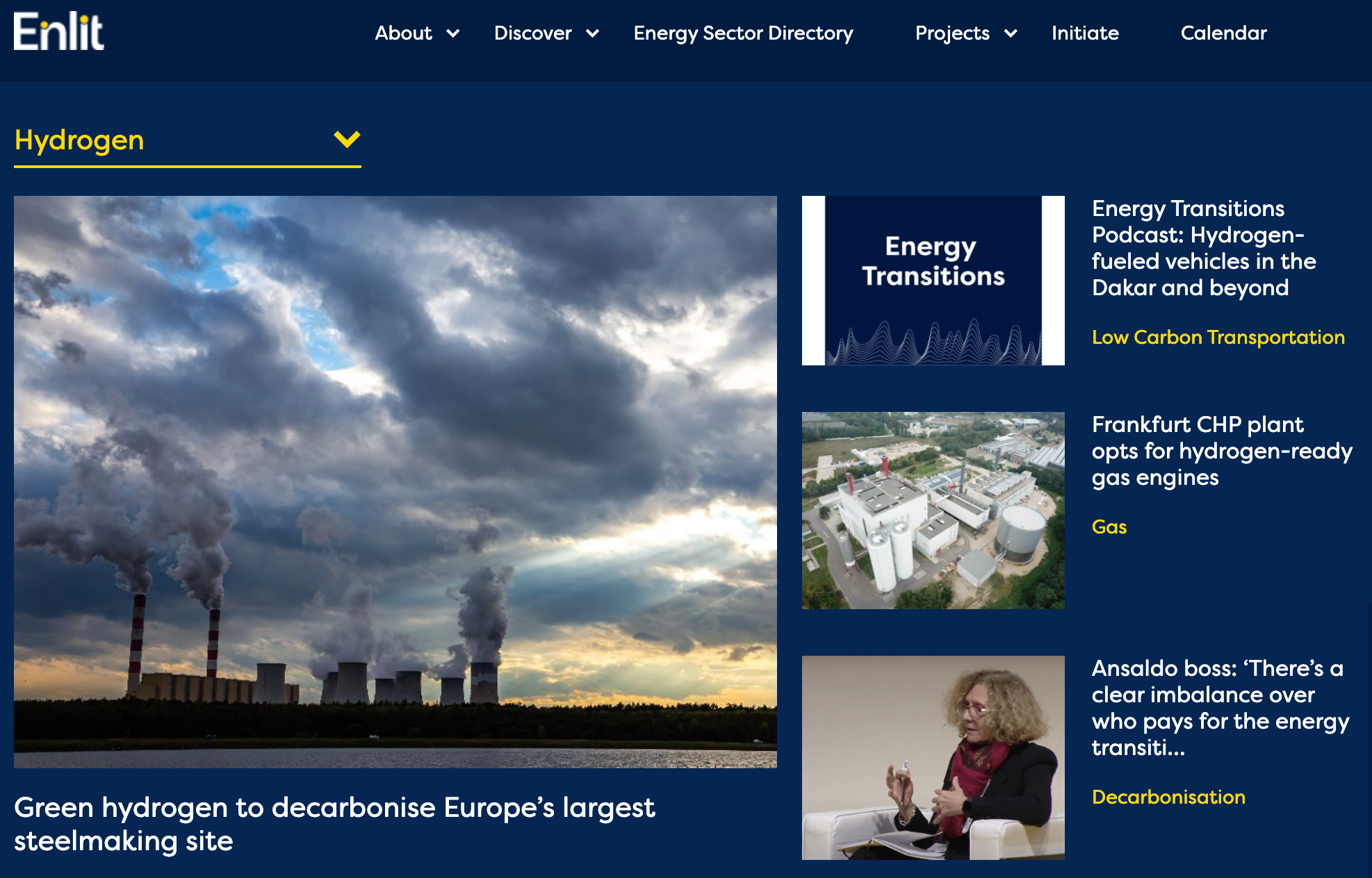 Enlit.World Hydrogen Topic Articles