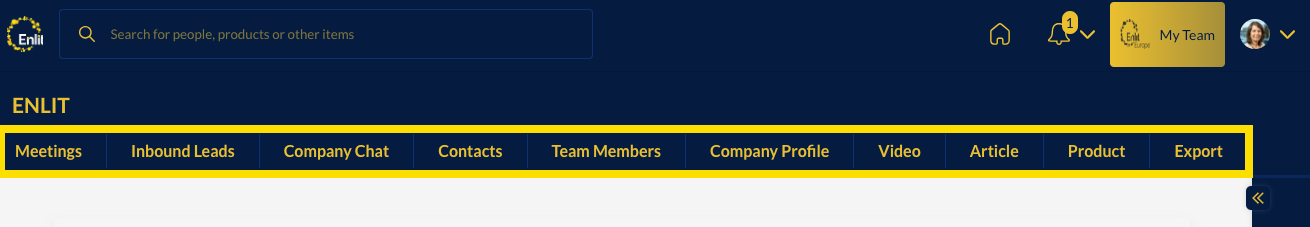 Enlit Europe 2023 app My Team options