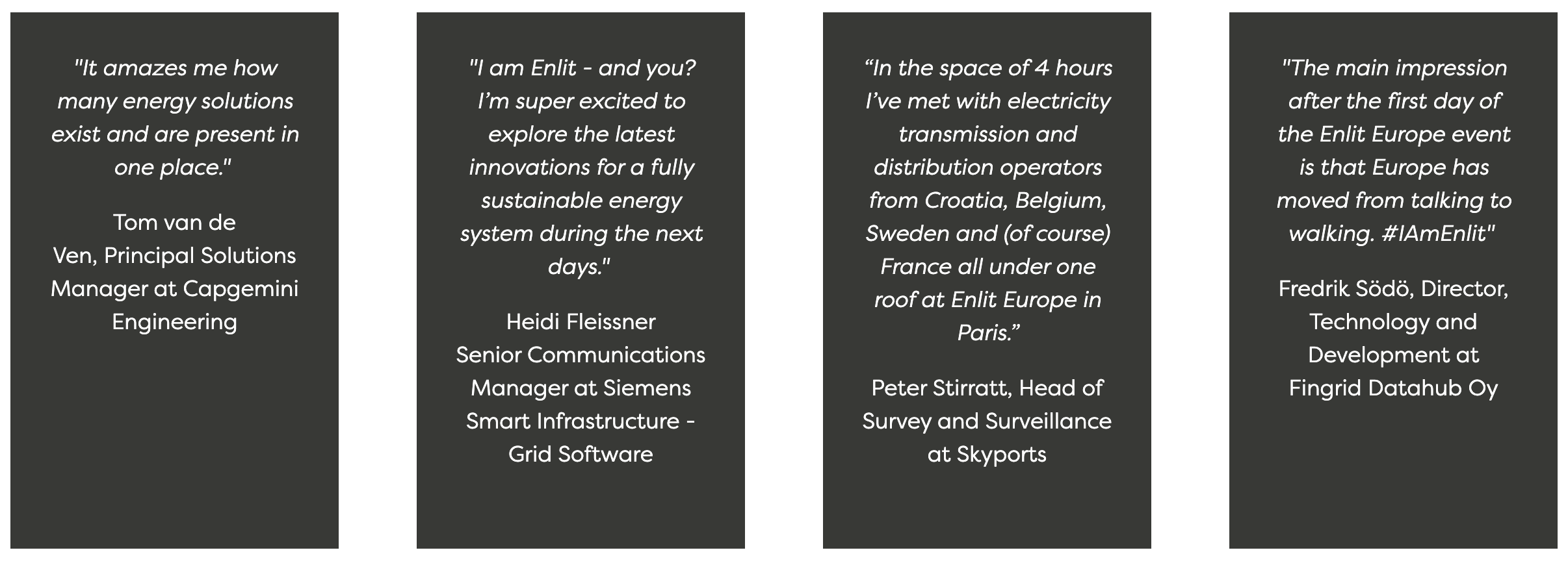 Enlit Europe testimonials