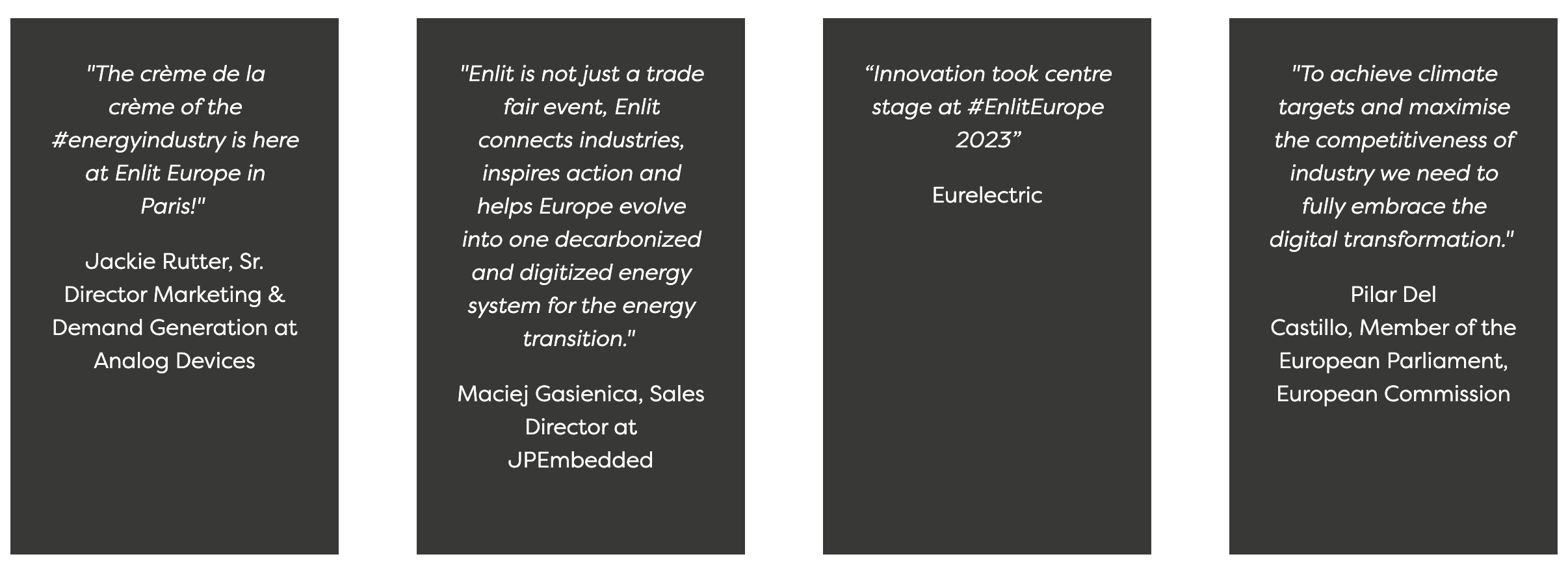 Enlit Europe testimonials