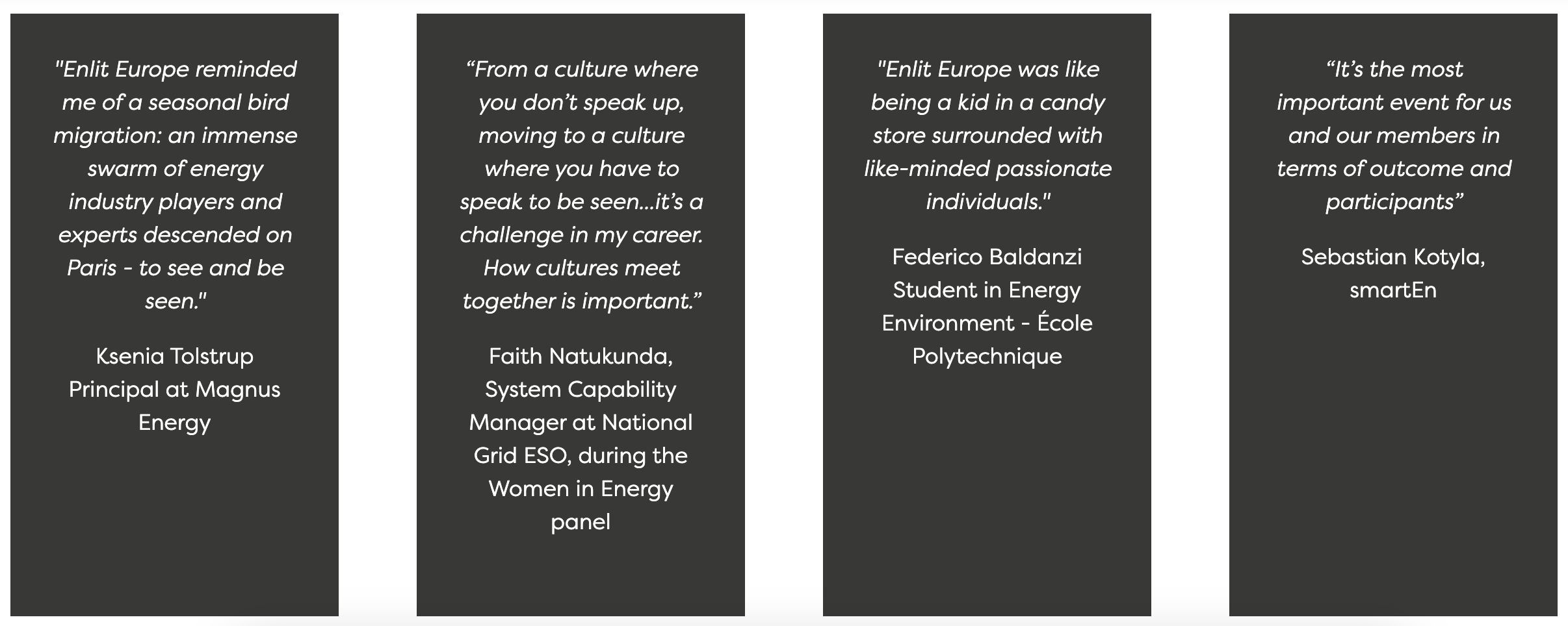 Enlit Europe testimonials