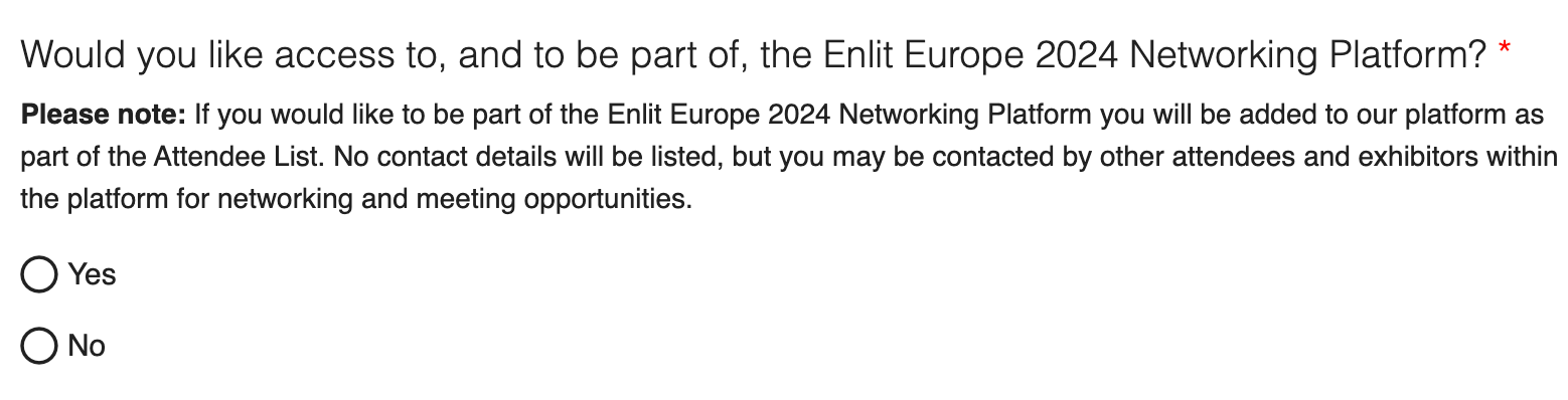 Enlit Europe 2024 Registration question