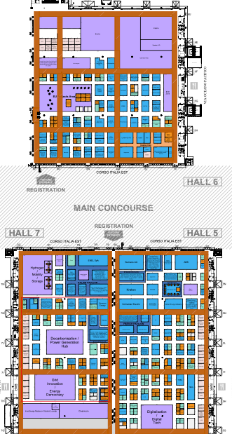 Enlit Europe 2024 floor plan halls 6 and 7 at Fiera Milano di Rho