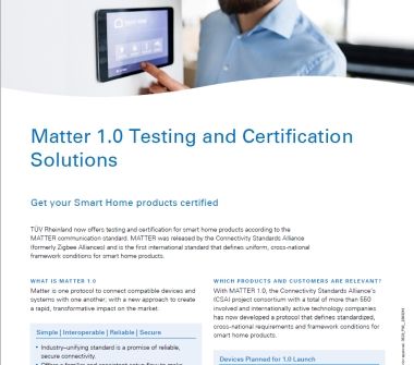 Matter 1.0 Testing and Certification Solutions