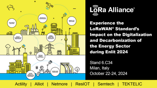 LoRa Alliance® to Showcase the LoRaWAN® Standard’s Impact on the Digitalization and Decarbonization of the Energy Sector During Enlit 2024