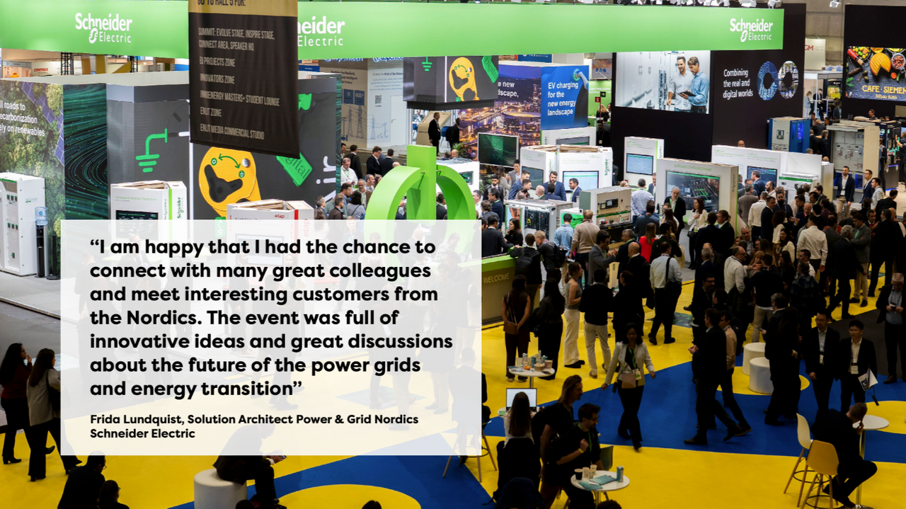Enlit Europe 2025 exhibition floor with Schneider Electric stand