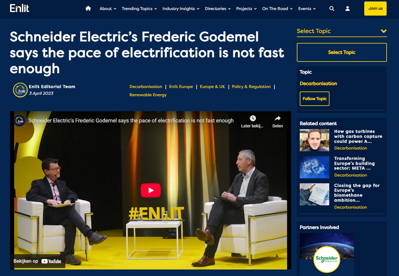 Enlit.World Schneider Electric story Christophe de Maistre
