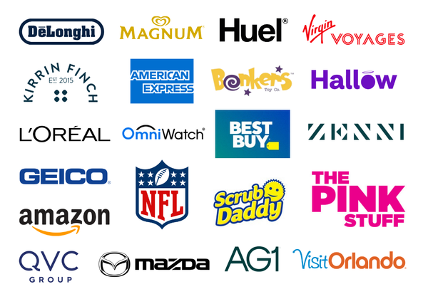 Sponsorship logos including American Express, Huel, and DeLonghii