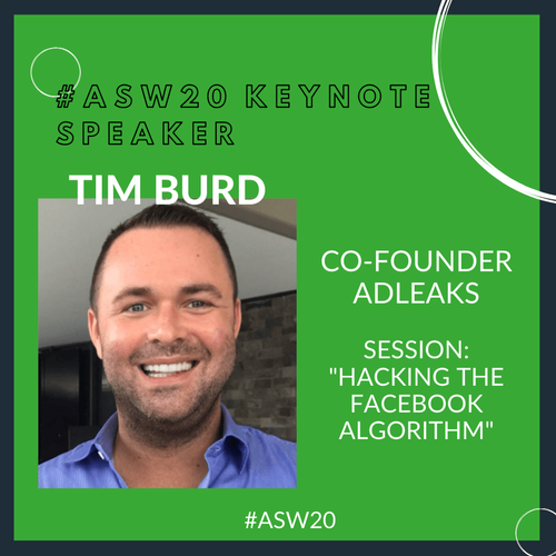 REVEALED! The first keynote speaker at #ASW20 - Tim Burd