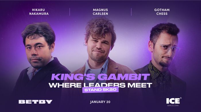 Chess superstars Carlsen, Nakamura, and GothamChess join BETBY at ICE Barcelona