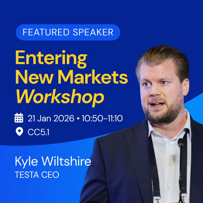 TESTA CEO Kyle Wiltshire to speak at the Entering New Markets Workshop at ICE 2026