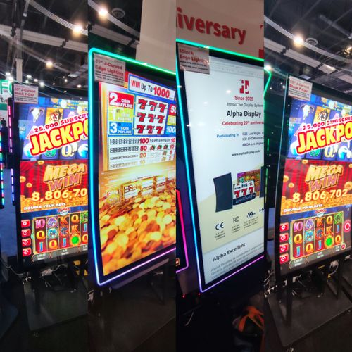 curved and flat large gaming displays