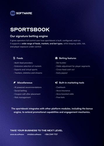 SPORTSBOOK - Our signature betting engine