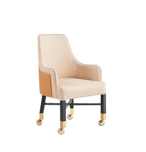Silla de póquer con estructura de madera y ruedas para moqueta