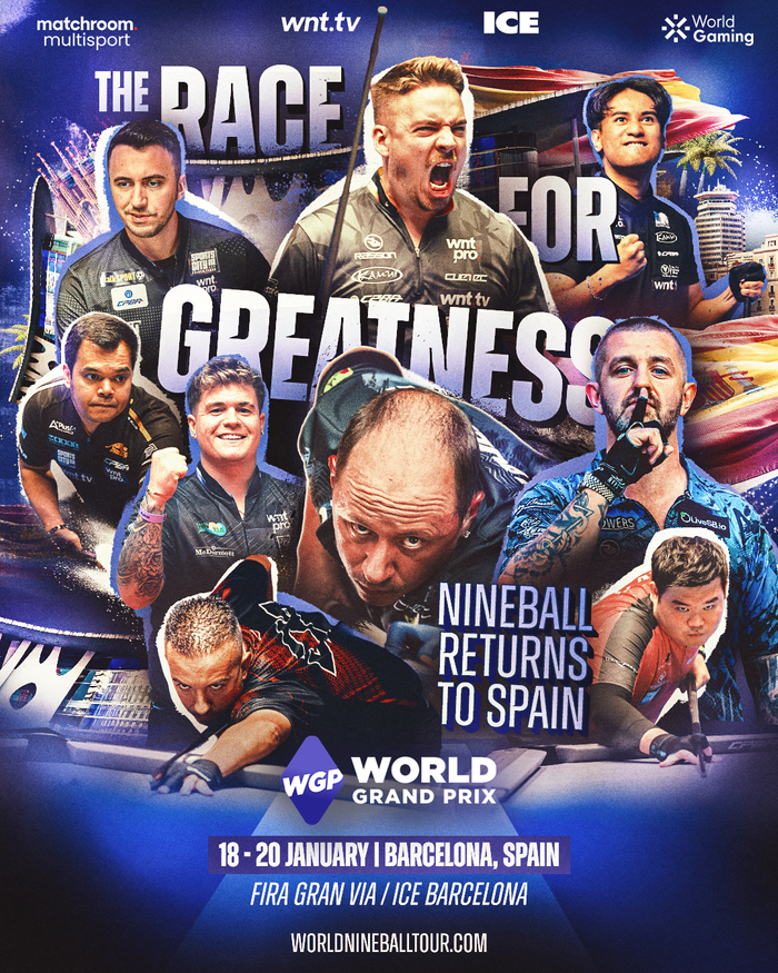 ICE Barcelona to host World Nineball as tour returns to Spain for inaugural World Grand Prix 18-20 January ‘27