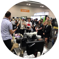 Class at booth in Coffee Fest Anaheim