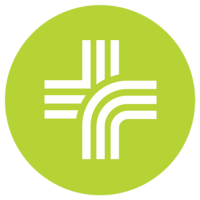 Lime Green Circle with white Converge+