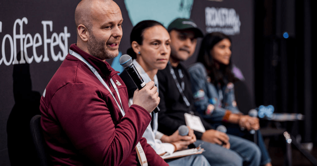 Pictured, left to right: Matthew Selivanow (Kafiex), Seidy Selivanow (Kafiex), Suyog Mody (DriftAway Coffee) & Anu Menon (DriftAway Coffee)