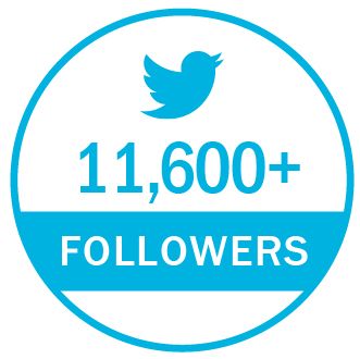 11,000+ followers on Twitter