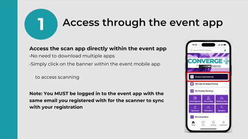 Access through the event app
