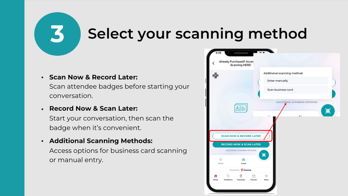 Select your scanning method