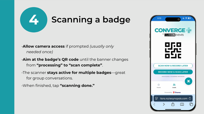 Scanning a badge