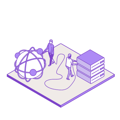 Graphic of exhibitor plugging data in to server