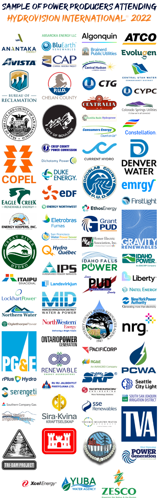 power producers attending hydrovision international 2022