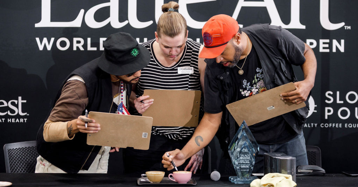 LAWCO judges assessing a pour - from left Guest Judge, Terika Raak (Head Judge), Antoine Franklin (Judge)
