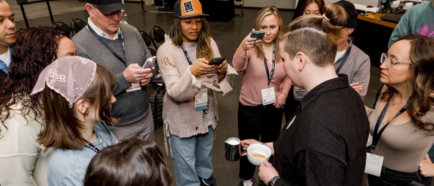 Terika Raak teaching hands-on training session in Latte Art Venue
