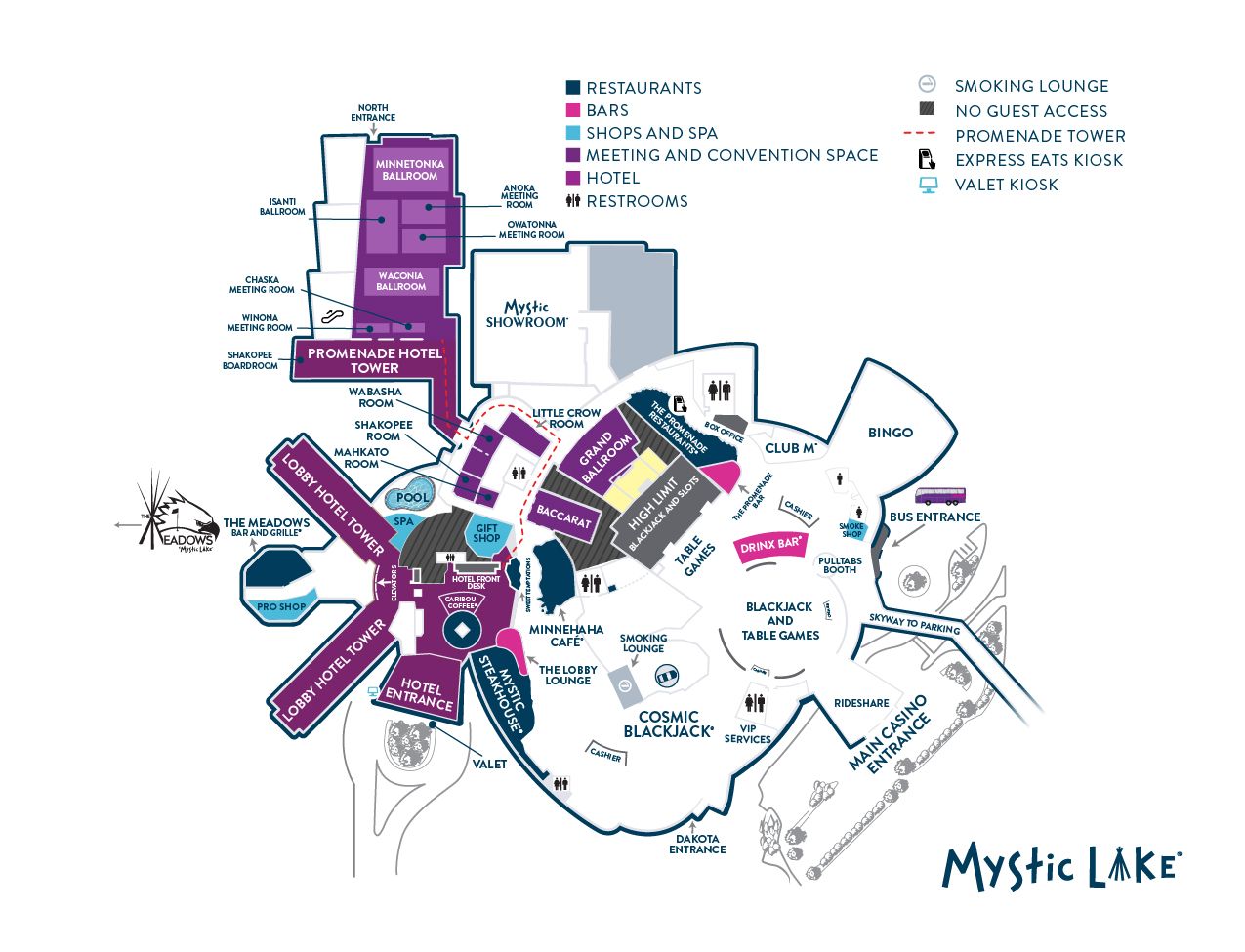 Mystic Lake Casino Map