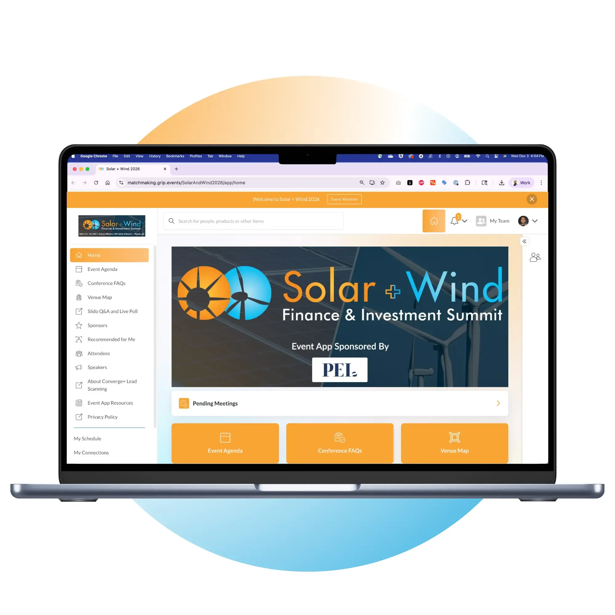 Solar + Wind event in the Infocast Events App