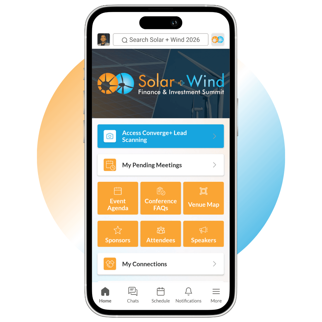 Solar + Wind event in the Infocast Events App
