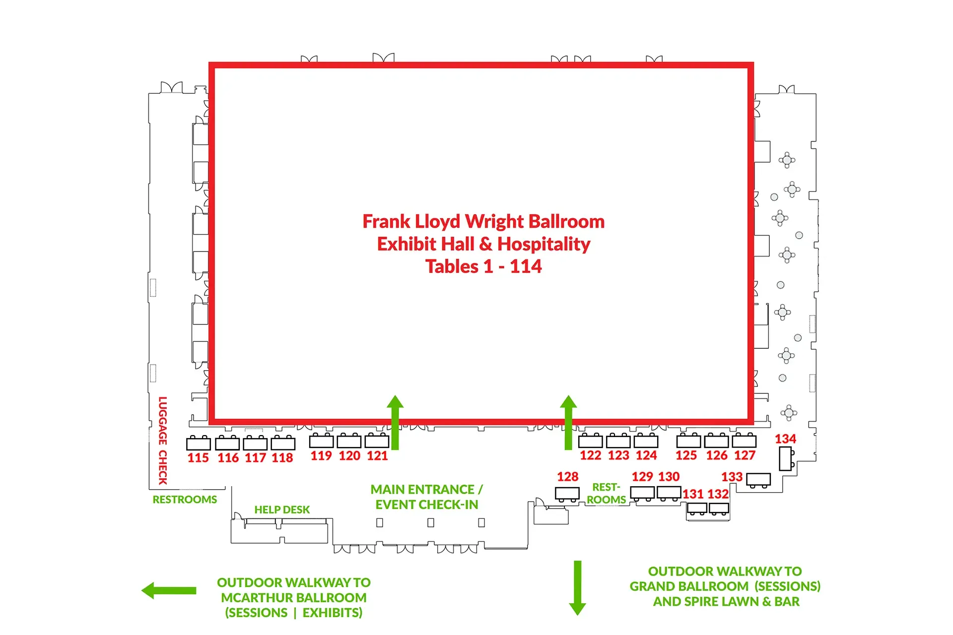Frank Lloyd Wright Exhibitor Map