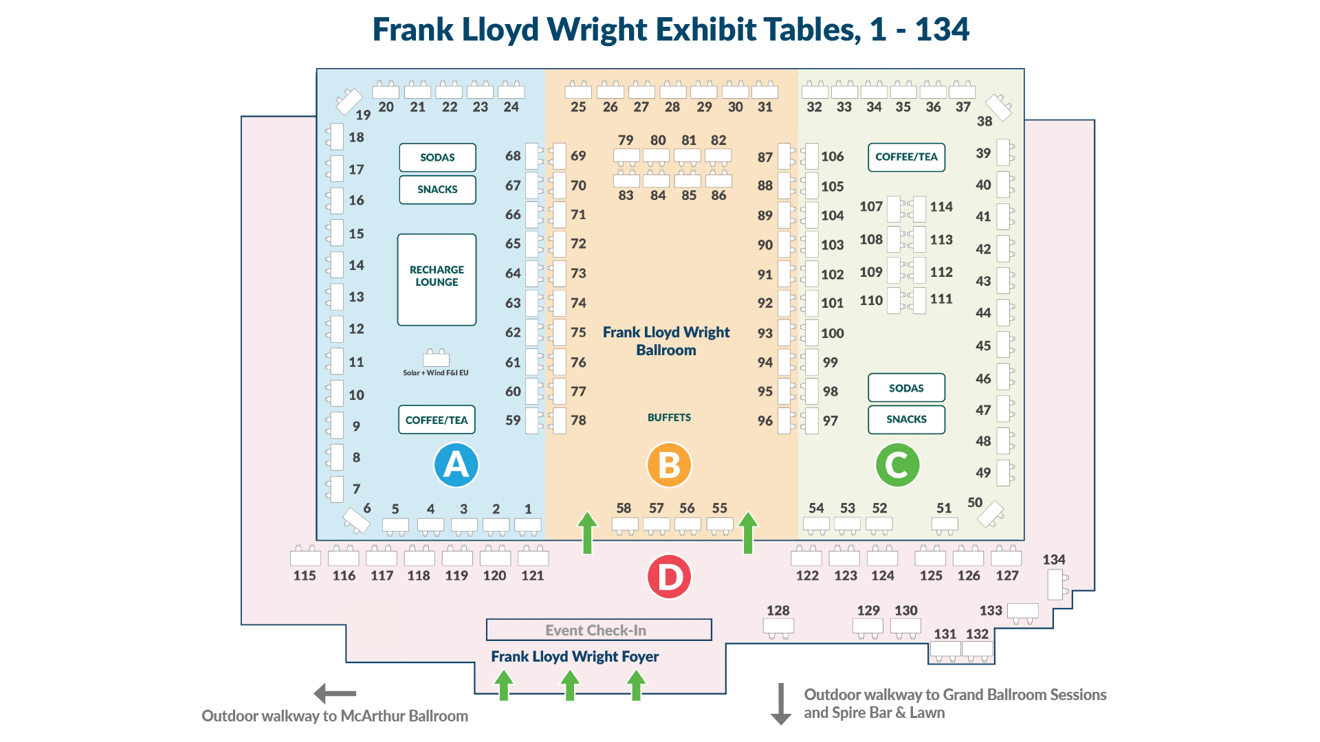 Frank Lloyd Wright Exhibitor Map